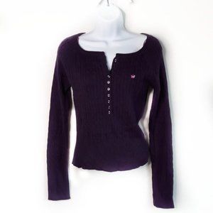 AEROPOSTALE • Large juniors cable knit sweater purple Winter Fall Back to School